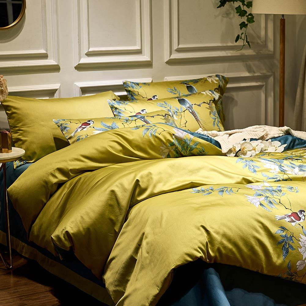 King Size Duvet Cover Set Egyptian Cotton 500 TC, Tropical Bird Print