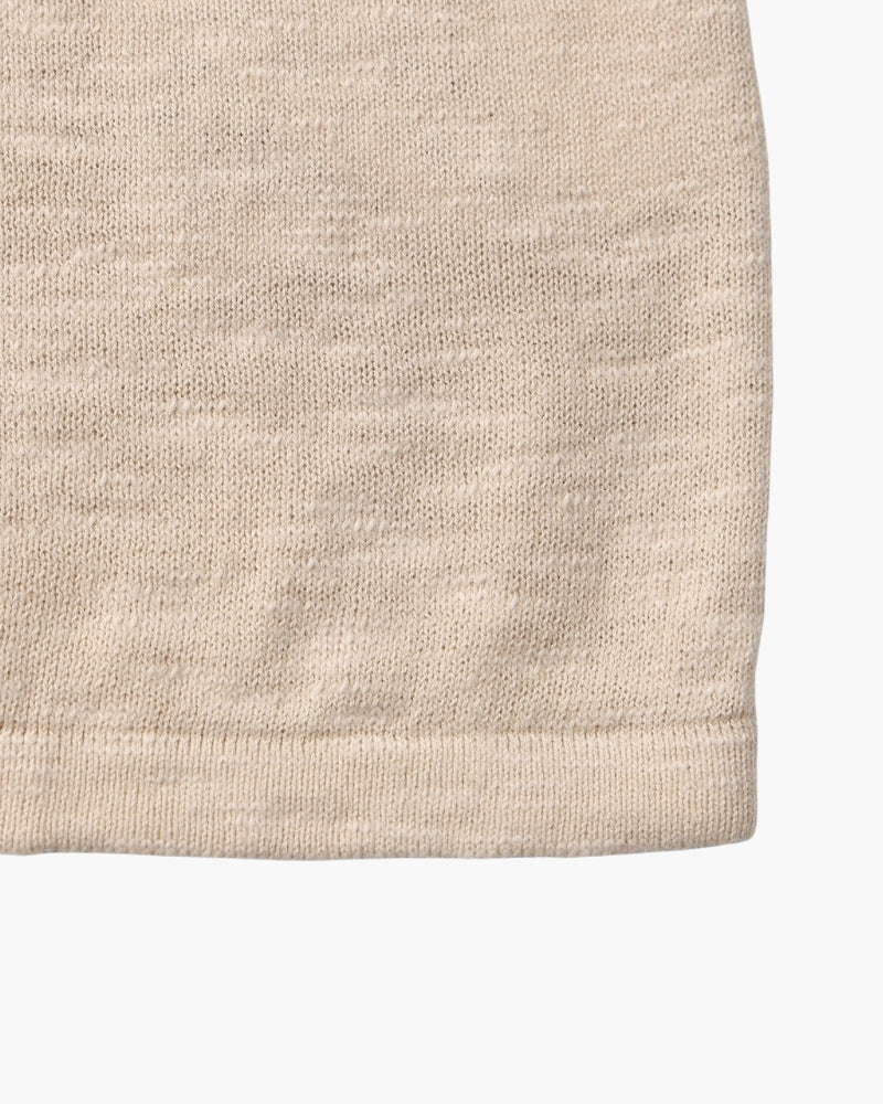 Men's Crewneck Sweater With a Subtle Marl Texture - Beige
