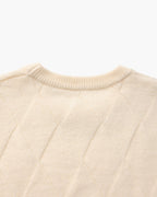 Men's Diamond-Knit Crewneck With Long Ribbed Cuffs - Beige