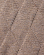 Men's Diamond-Pattern Zip Cardigan With a Collar - Mocha