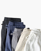 Men's Drawstring Trousers With Straight Cropped Legs - shared