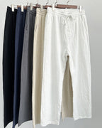 Men's Drawstring Trousers With Straight Cropped Legs - shared