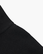 Men's Half-Zip Sweater With a Ribbed Stand Collar - Black
