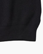 Men's Half-Zip Sweater With a Ribbed Stand Collar - Black