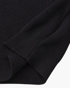 Men's Half-Zip Sweater With a Ribbed Stand Collar - Black