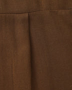 Men's Mandarin Collar Shirt With a Chest Pocket - Brown