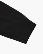 Men's Mock-Neck Sweater With Fine Ribbed Borders - Black