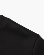 Men's Plain Crewneck Sweatshirt With Ribbed Cuffs - Black
