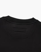 Men's Plain Crewneck Sweatshirt With Ribbed Cuffs - Black