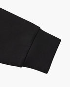 Men's Plain Crewneck Sweatshirt With Ribbed Cuffs - Black
