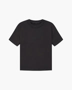 Men's Plain Crewneck T-Shirt With a Straight Hem - Black