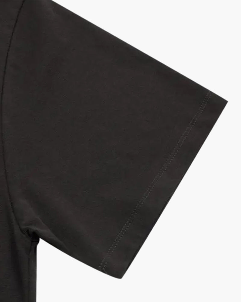 Men's Plain Crewneck T-Shirt With a Straight Hem - Black