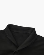 Men's Plain Polo and Trousers Set With Open Hems - Black