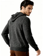 Men's Plain Pullover Hoodie With a Drawstring Neck - Dark Gray