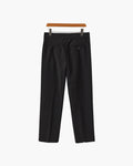 Men's Pleated Trousers With a Tab-Front Waistband - Black