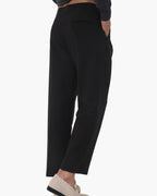 Men's Pleated Trousers With a Tab-Front Waistband - Black
