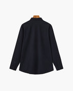 Men's Point-Collar Shirt With a Curved Lower Hem - Black