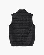 Men's Quilted Zip Gilet With a Raised Stand Collar - Black