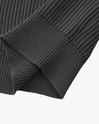 Men's Ribbed Crewneck Sweater With Banded Edges - Gray