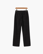 Men's Ribbed Drawstring Trousers With Wide Legs - Black