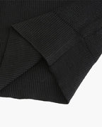 Men's Ribbed Zip-Neck Sweater With a Pointed Collar - Dark Gray