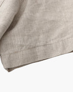 Men's Short-Sleeve Button Shirt With a Curved Hem - Beige