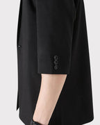 Men's Short-Sleeve Jacket and Straight Trousers Set - Black