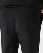 Men's Short-Sleeve Jacket and Straight Trousers Set - Black