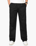 Men's Straight-Leg Trousers With a Gathered Waist - Black