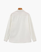 Men's Textured Button Shirt With a Square Chest Pocket - White