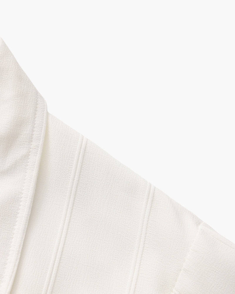 Men's Textured Button Shirt With a Square Chest Pocket - White