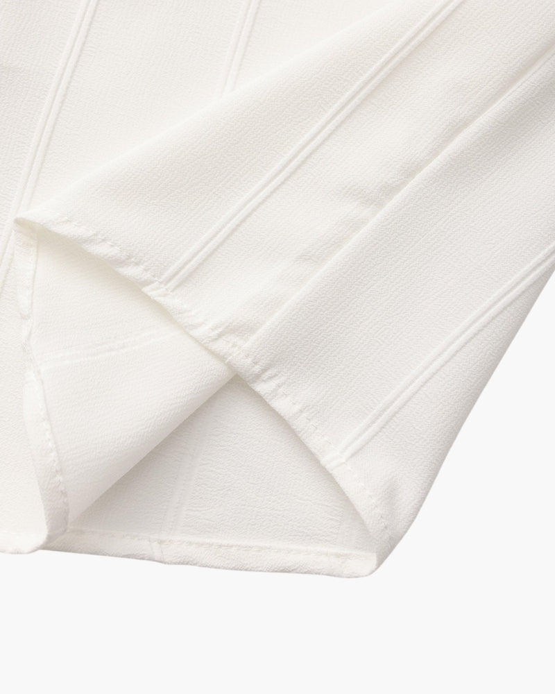 Men's Textured Button Shirt With a Square Chest Pocket - White