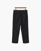 Men's Wide-Leg Pleated Trousers With Belt Loops - Black