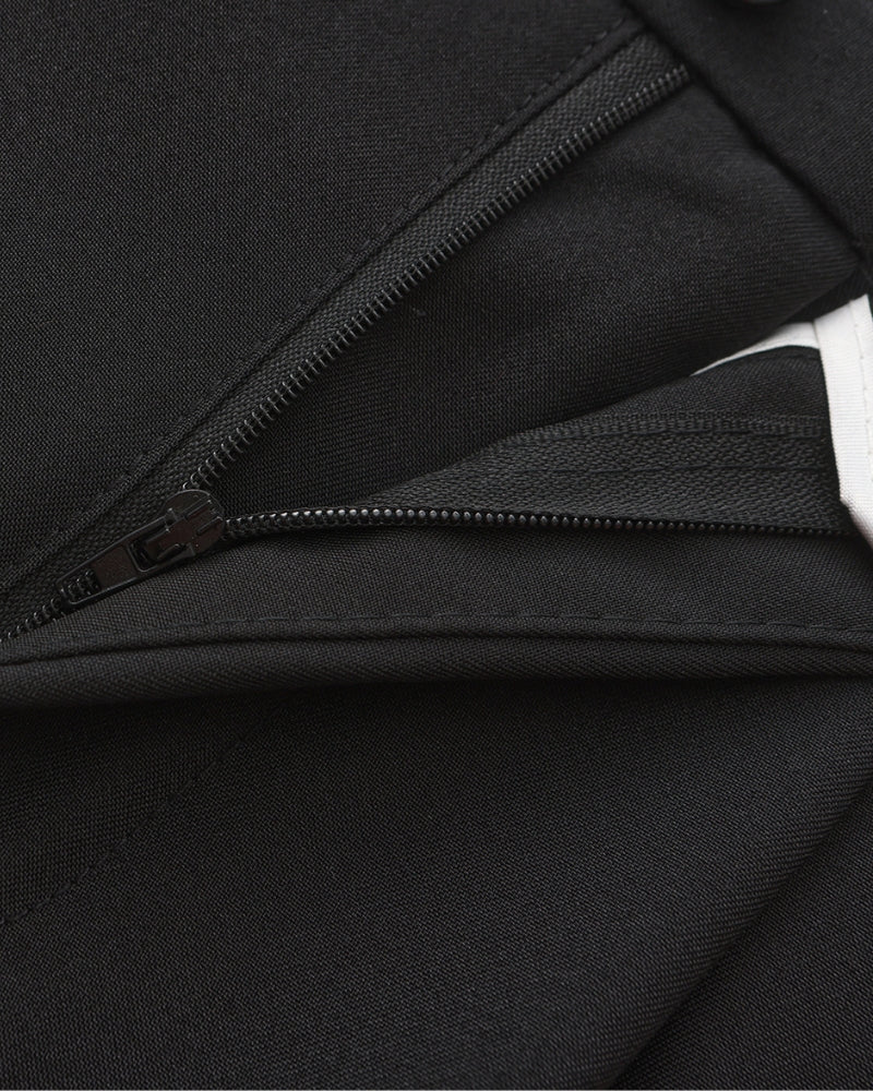 Men's Wide-Leg Pleated Trousers With Belt Loops - Black