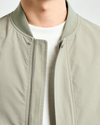 Men's Zip Bomber Jacket With a Zipped Sleeve Pocket - Grey