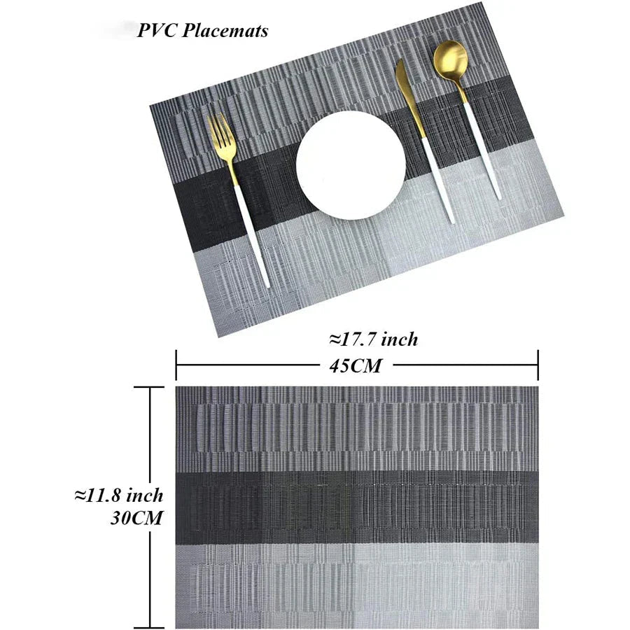Placemats Washable and Heat-Resistant, Non-Slip Rectangular Design