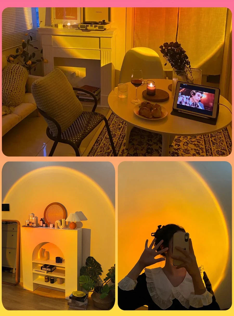 Sunset Lamp with 90° Rotating Head and USB Power for Bedroom - view 6