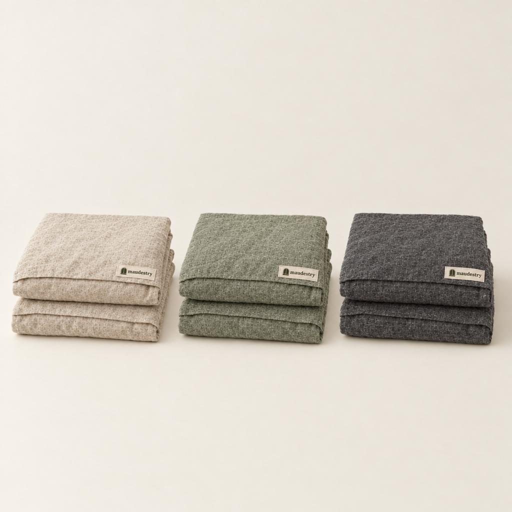 Satin Pillowcases, Stonewashed Linen with Envelope Closure