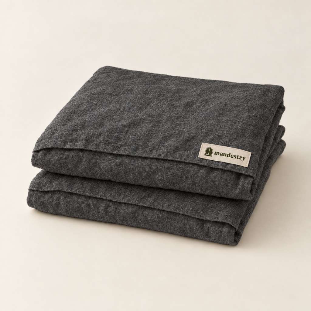 Satin Pillowcases, Stonewashed Linen with Envelope Closure