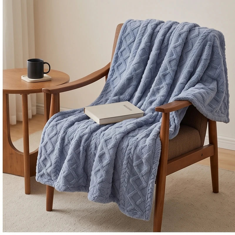 Throws in Quilted Fleece with Raised Jacquard Texture, Lightweight