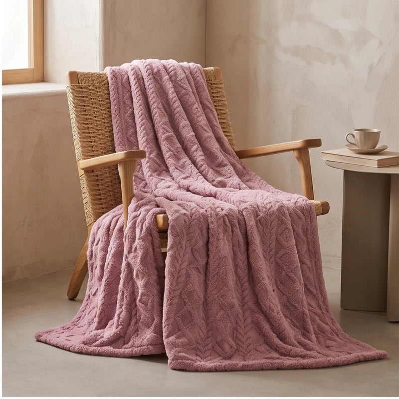 Throws in Quilted Fleece with Raised Jacquard Texture, Lightweight