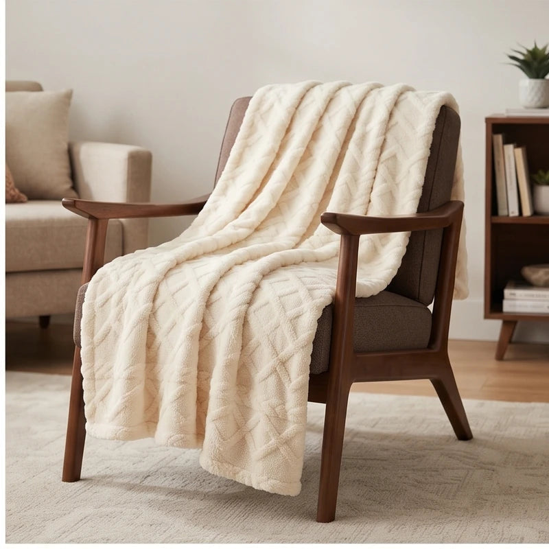 Throws in Quilted Fleece with Raised Jacquard Texture, Lightweight