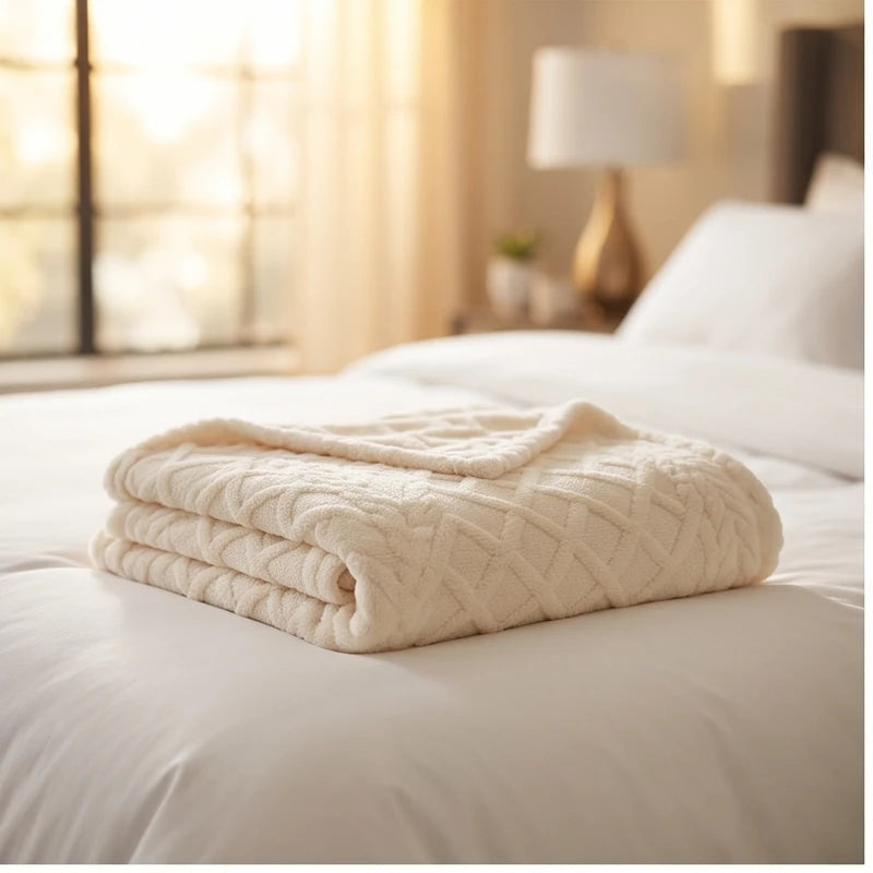 Throws in Quilted Fleece with Raised Jacquard Texture, Lightweight