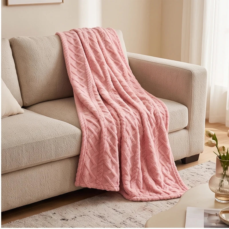 Throws in Quilted Fleece with Raised Jacquard Texture, Lightweight