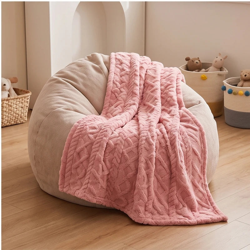 Throws in Quilted Fleece with Raised Jacquard Texture, Lightweight