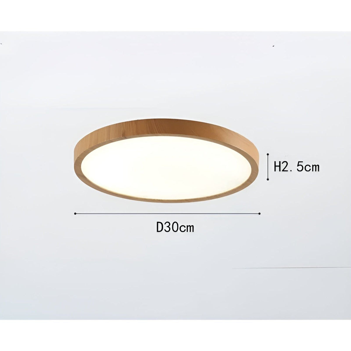 GrainGlow Light – Moderne, ultradünne Holz-Deckenleuchte