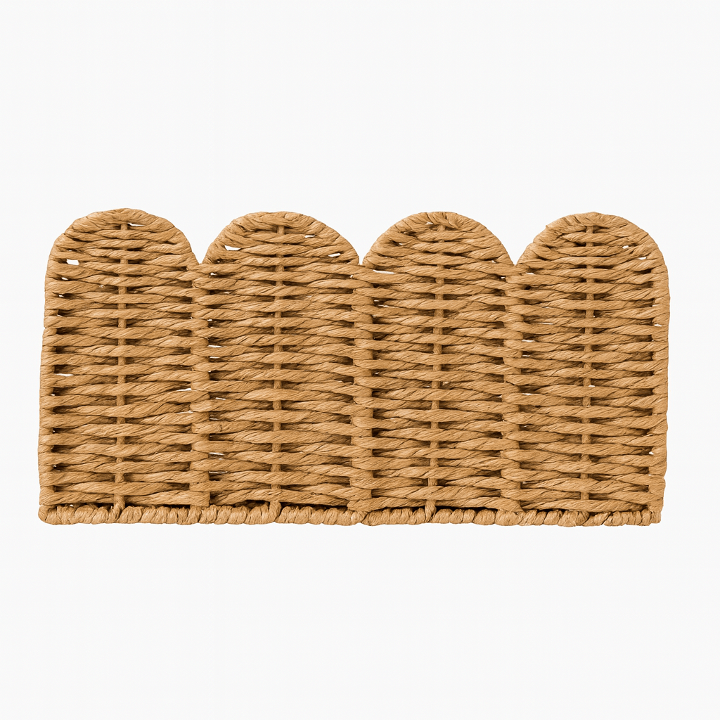 Wicker Storage Basket Handwoven Willow with Curved Rim