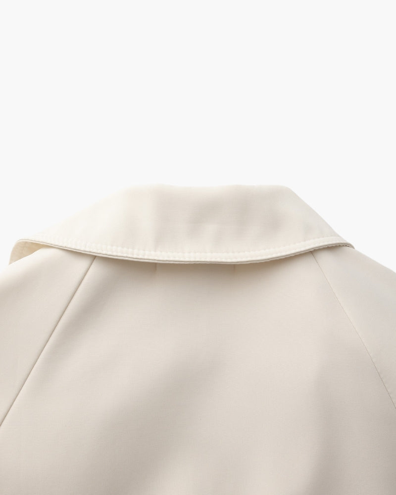 Women's Belted Trench Coat With a Layered Back - Beige