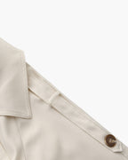 Women's Belted Trench Coat With a Layered Back - Beige