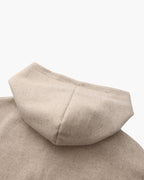 Women's Hooded Zip Jacket With a Straight Boxy Hem - Beige